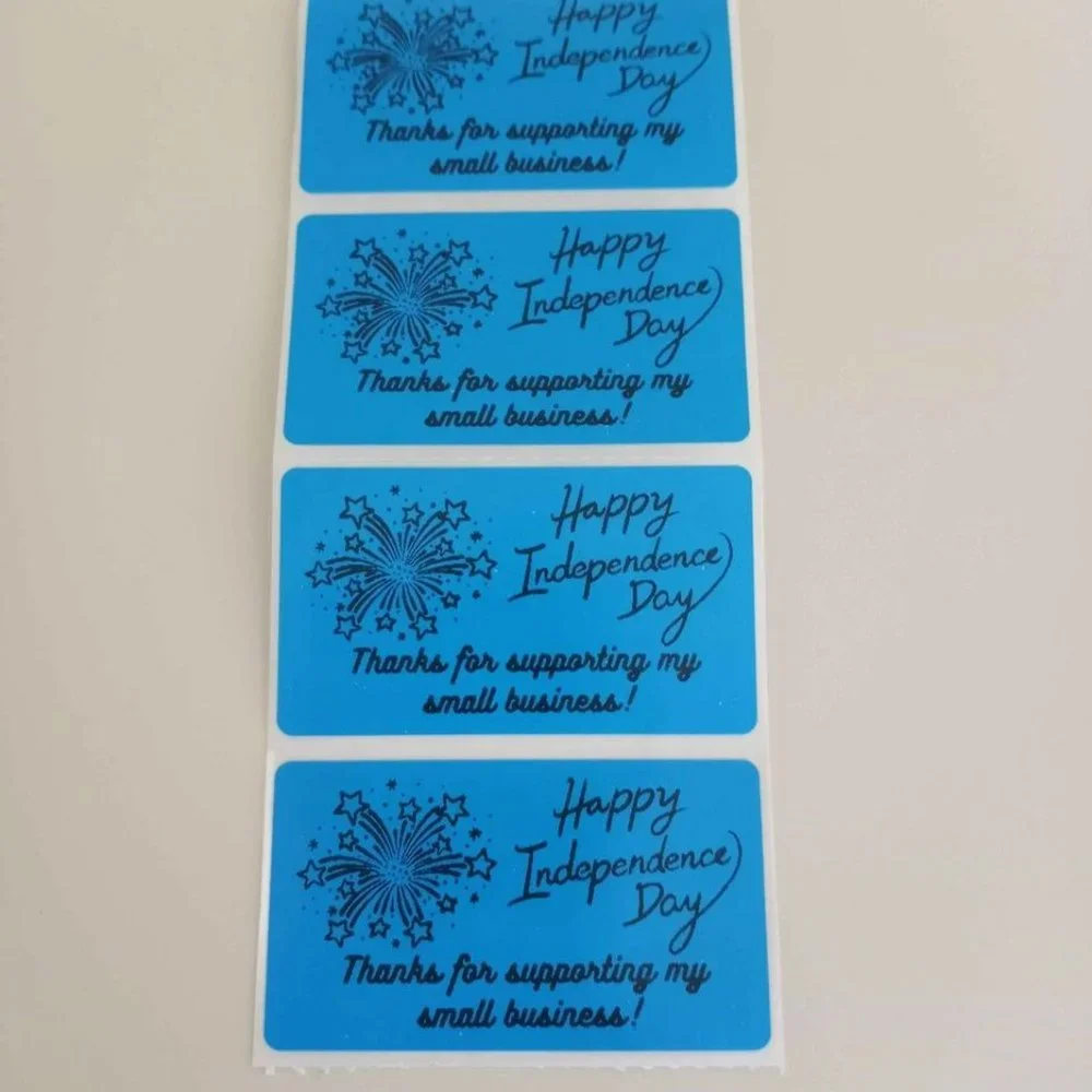 💙100 Happy Independence- Shipping Labels Thermal Packaging Stickers 2.25
